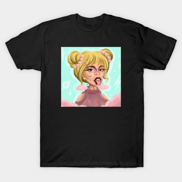 Girl in Clouds T-Shirt by Print Art Station